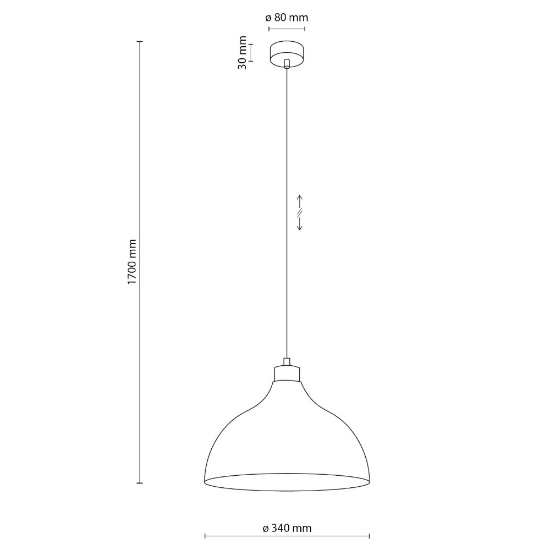Lampadario per cucina moderna menta a campana 34 cm